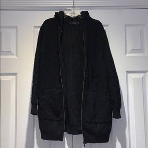 Forever 21 knit zip up hooded cardigan